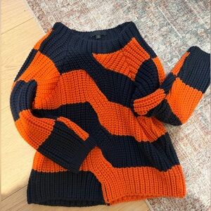 Zara Dark Blue and Orange Knit Sweater